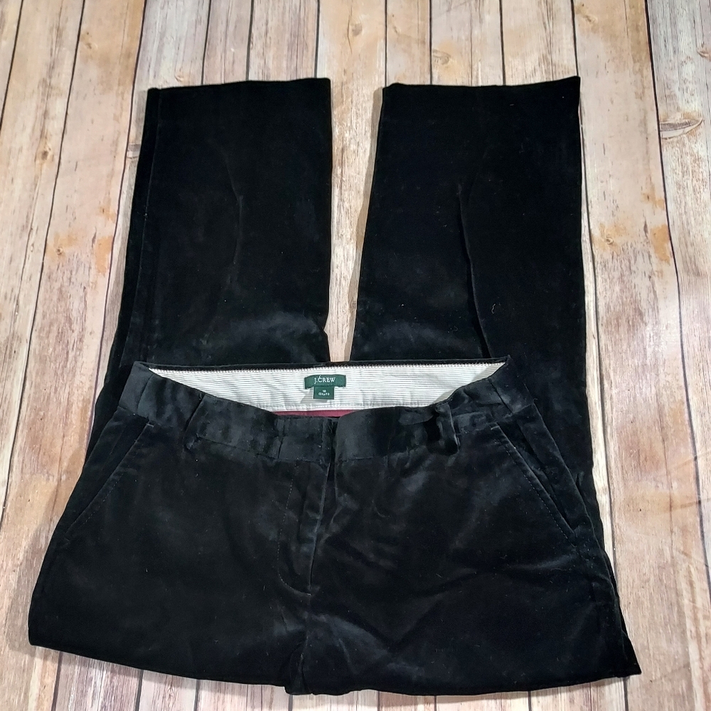 J. Crew Black Velvet City Fit Ankle Pants 10